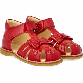 Angulus Dark Red Beginner Sandal With Bow And Velcro Closure Universal Function
