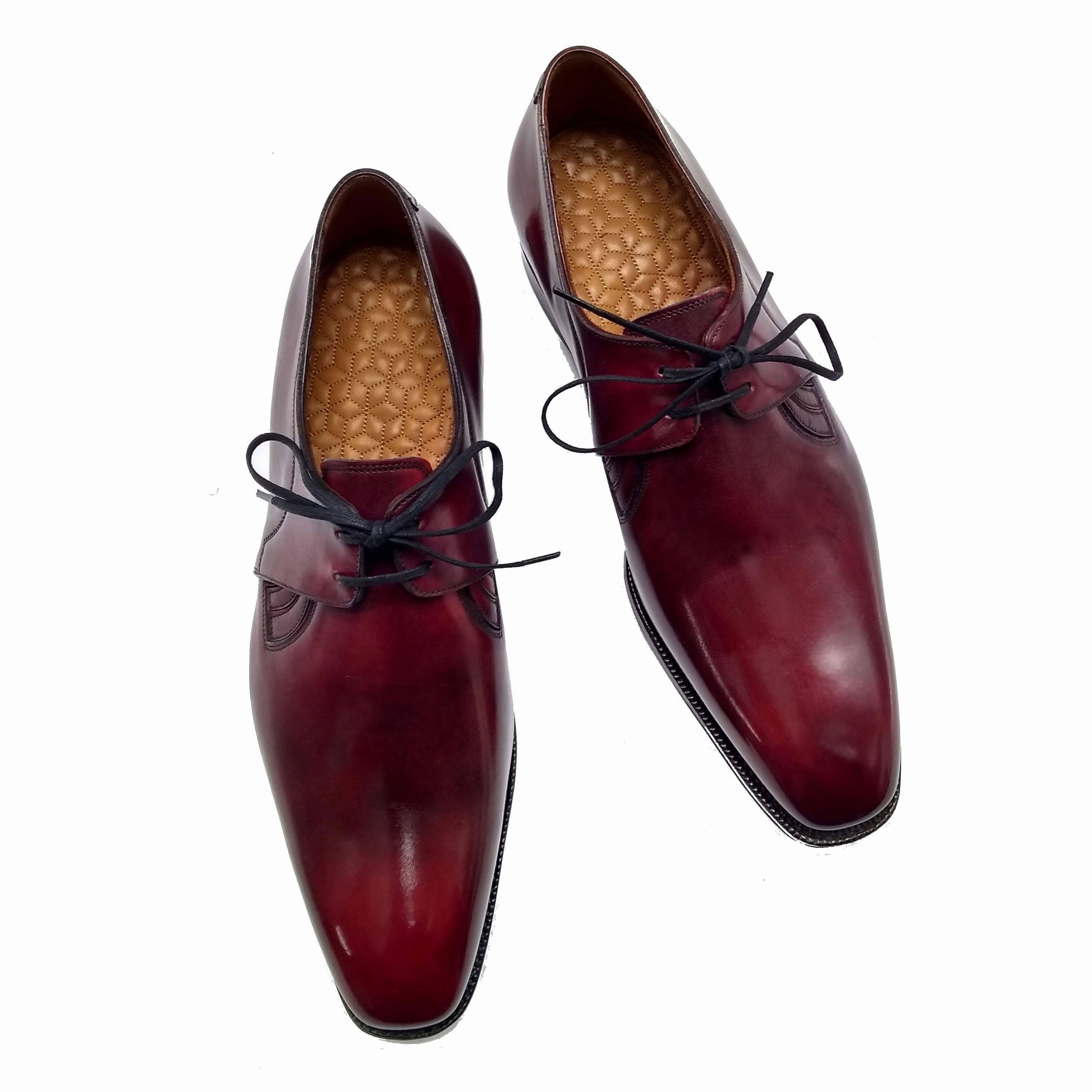 Westley Decon Derby Shoe Mto - Oxblood Handmade Patina Seamless Transitions