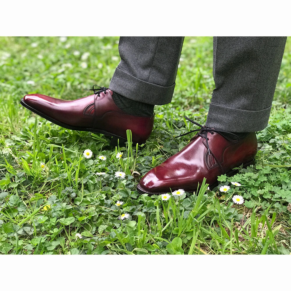 Westley Decon Derby Shoe Mto - Oxblood Handmade Patina Cool And Clean