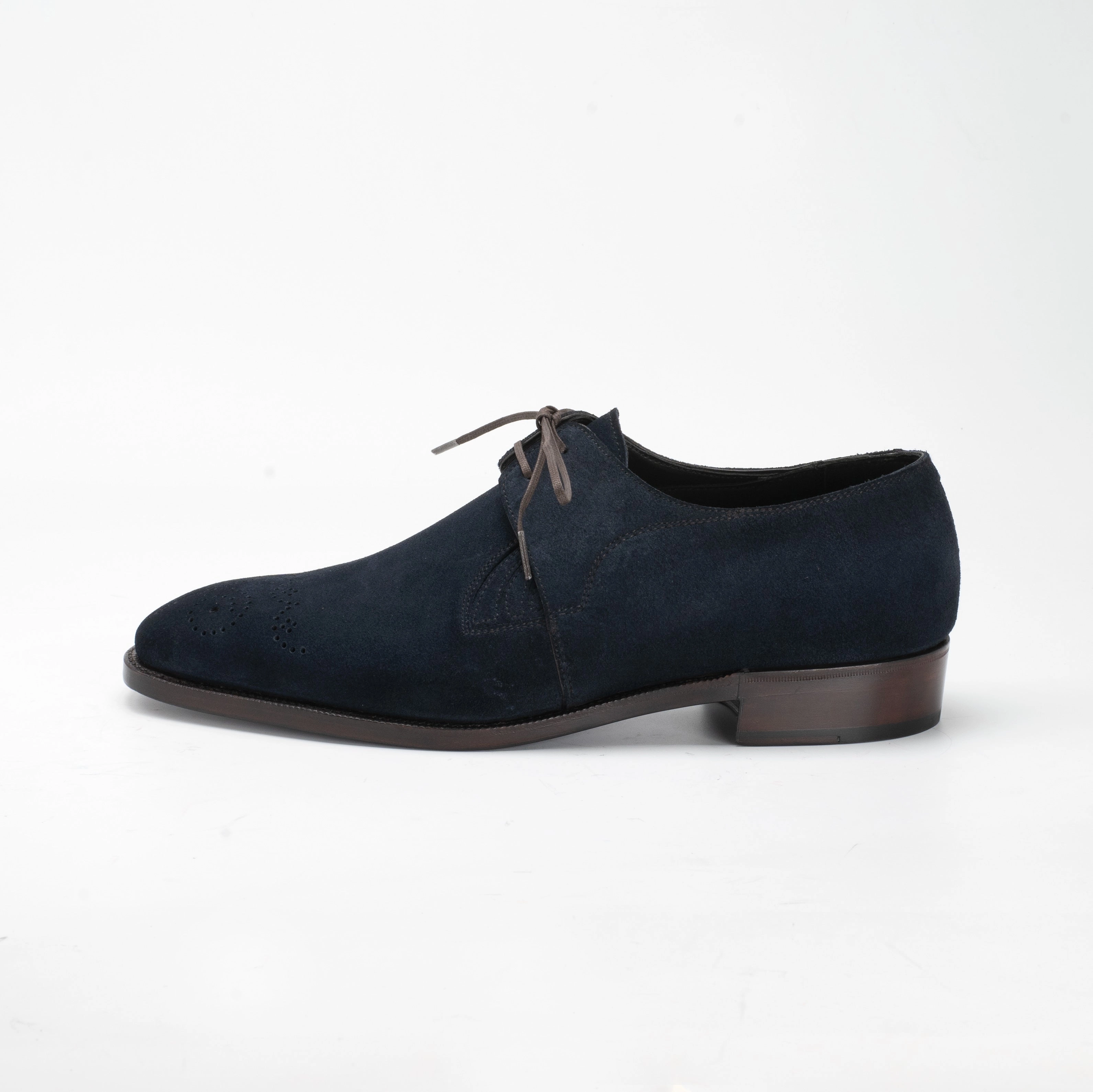 Sleek Comfortwear The Now Look Westley Medallion Derby Shoe Mto - Midnight Blue Suede