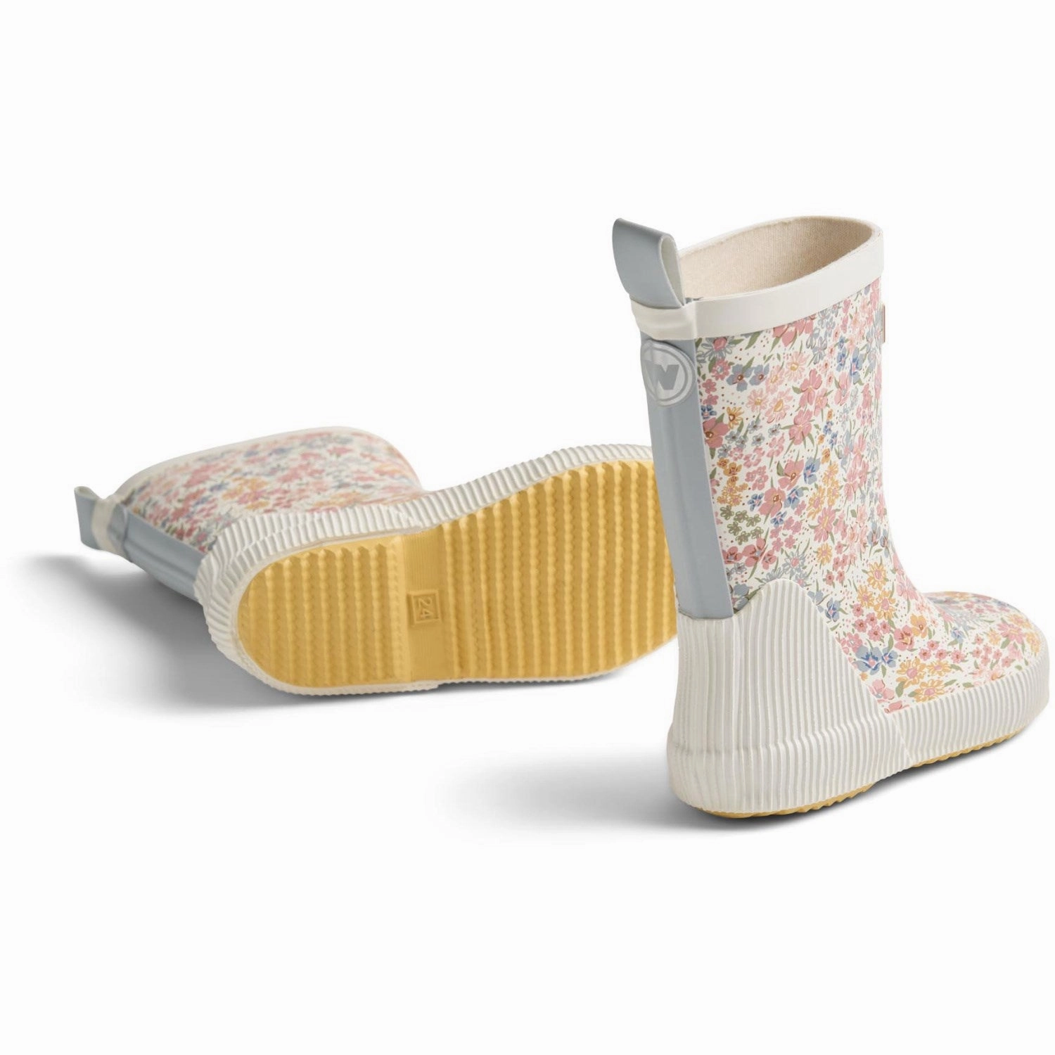 Wheat Bright Flowers Rubber Boot Welly Pure Lineswear Flexible Form