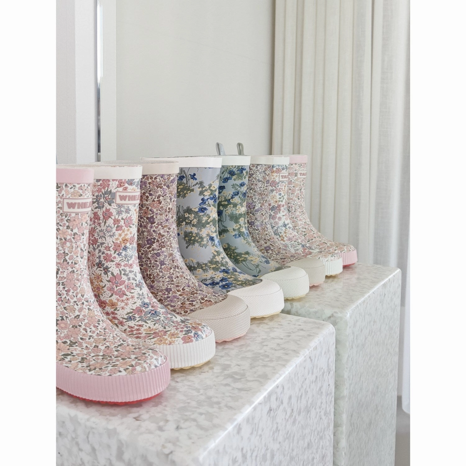 Wheat Bright Flowers Rubber Boot Welly Ease And Balance