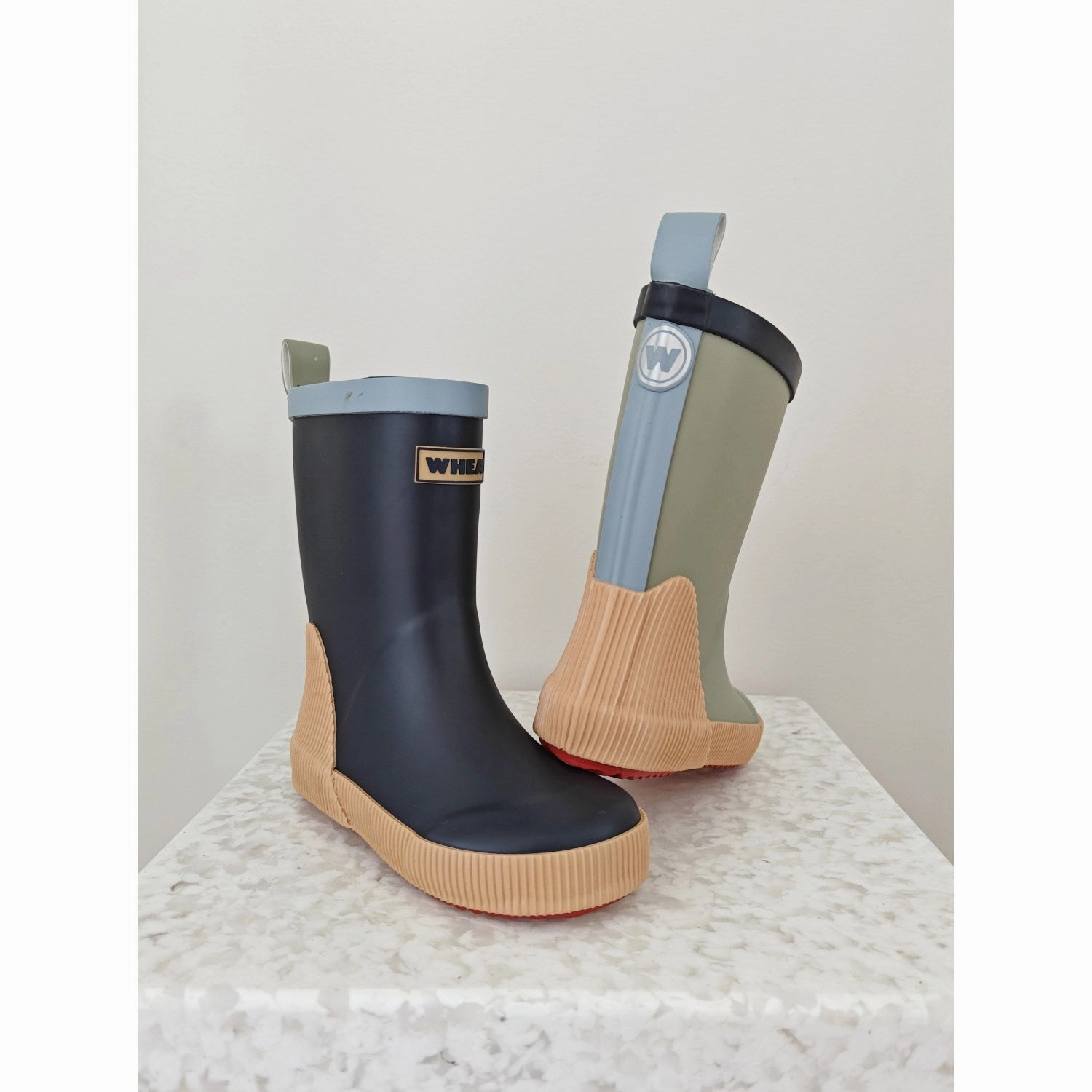 Wheat Green Tea Rubber Boot Welly Flexible Form Subtle Impact