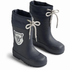 Iconic Minimalism Wheat Navy Bear Rubber Boot Thermo Solid