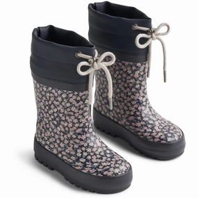 Wheat Raining Flowers Rubber Boot Thermo Print Timeless Motionwear Anytime Fit
