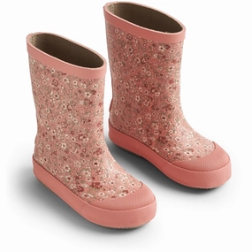 Wheat Rubber Boot Print Muddy Rosette Flowers Contemporary Vibes Authentic Motion