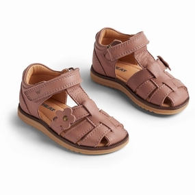 Quiet Impact Wheat Sandal Closed Toe Sky Flower Old Rose