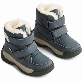 Wheat Winter Boots Millas Double Velcro Tex Navy Everyday Outlook