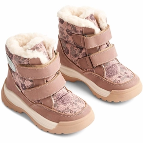 Wheat Winter Boots Millas Double Velcro Tex Print Dusty Rouge Smart Casual