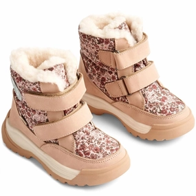 Wheat Winter Boots Millas Double Velcro Tex Print Rose Dawn Anytime Fit Move Clean