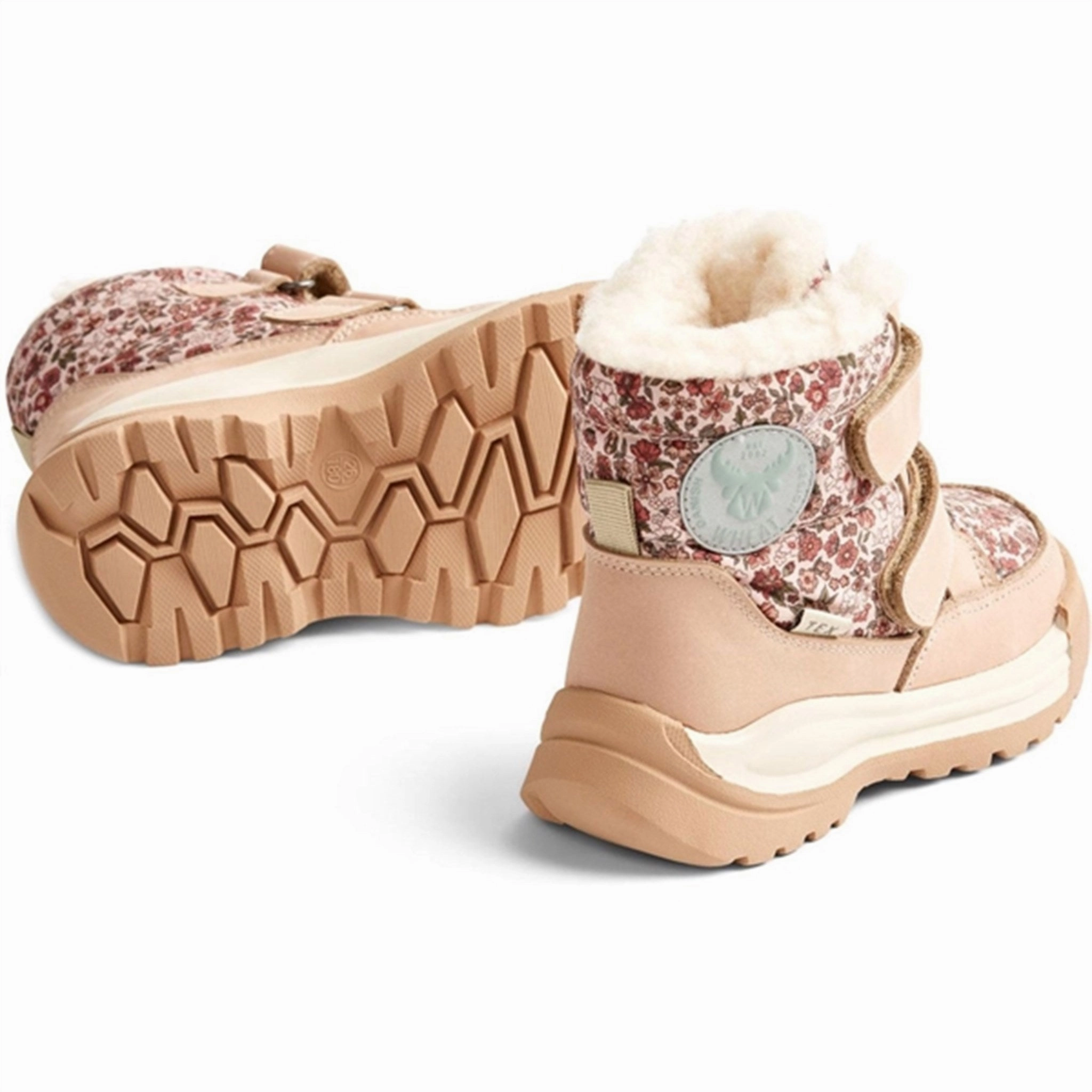 Wheat Winter Boots Millas Double Velcro Tex Print Rose Dawn Evolved Form