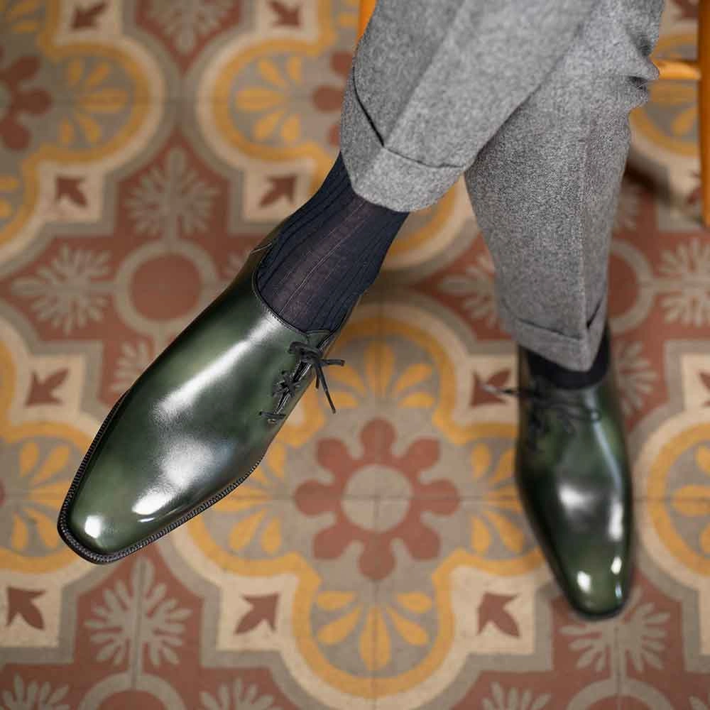 Relaxed Motion Form-Light Fit Wholecut Oxford Shoe -  Antique Jade