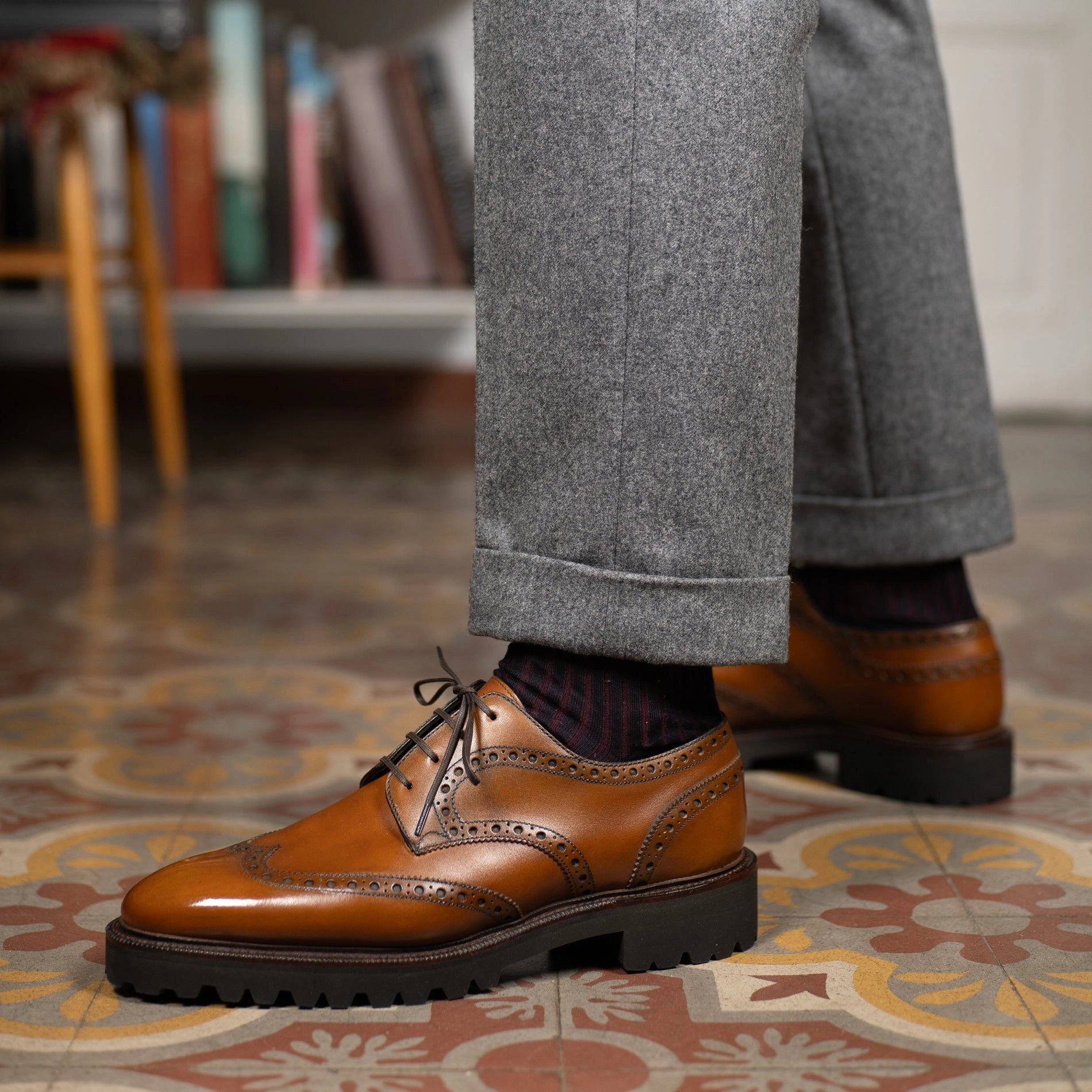 Willem Wingtip Derby Mto - Butterscotch Handmade Patina Core Pulse