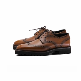 Willem Wingtip Derby Mto - Butterscotch Handmade Patina Refined Minimalism