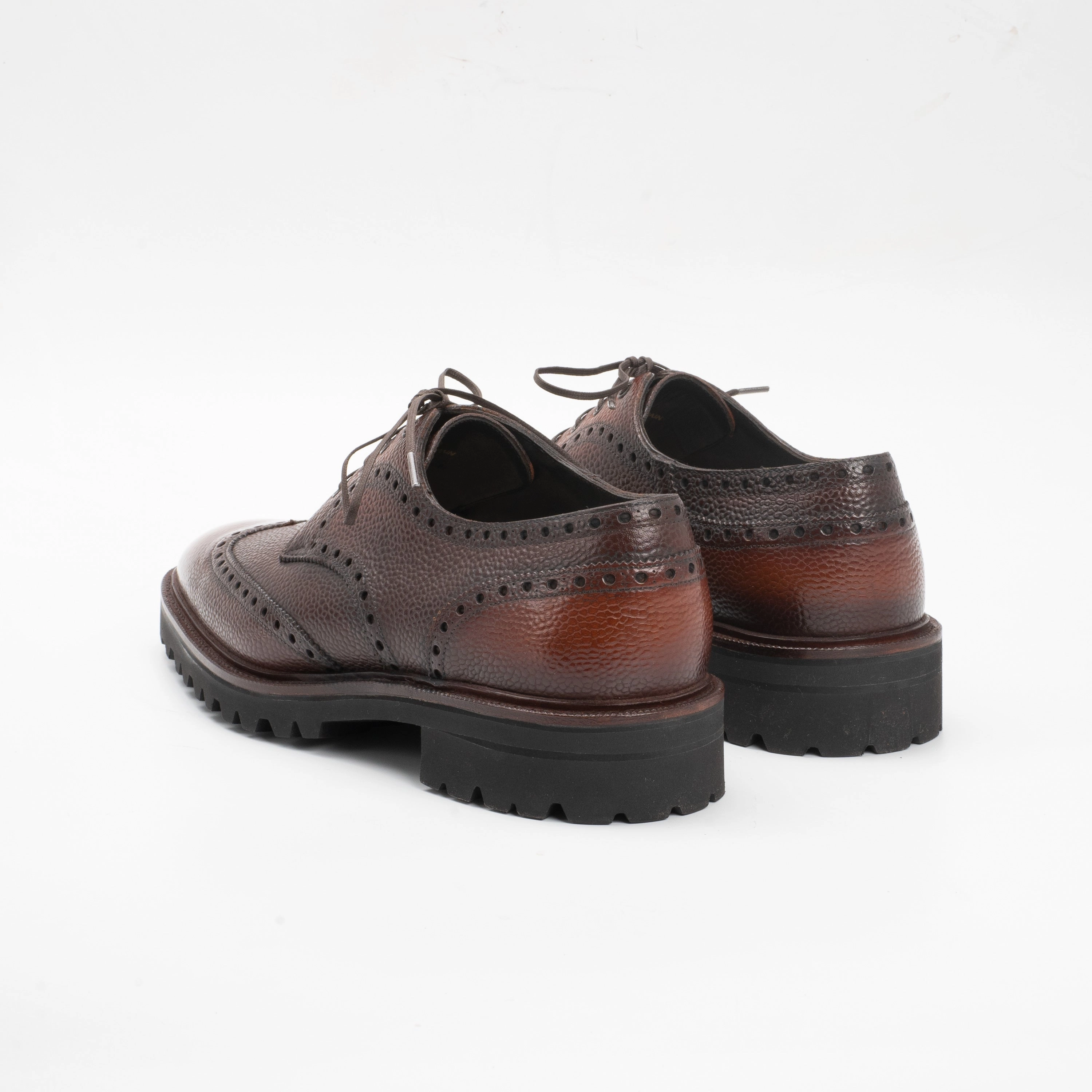 Willem Wingtip Derby Mto - Dark Caramel Handmade Patina Redefining Casual