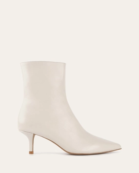 Engineered Profile Winnie Mid Ankle Boots Off White Leather