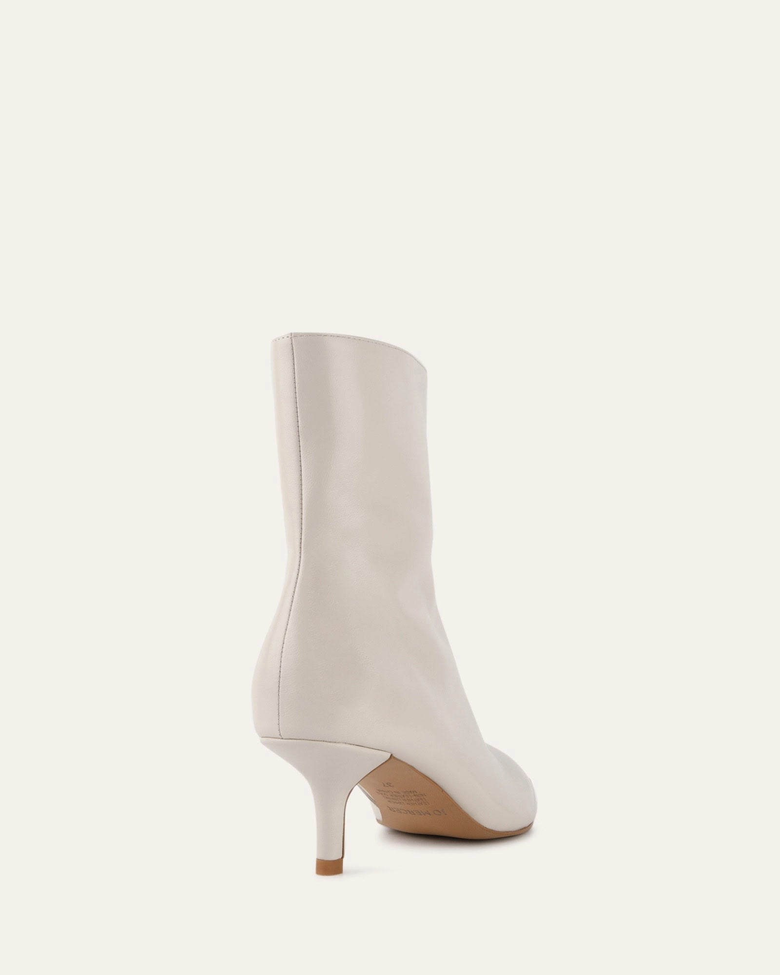 Winnie Mid Ankle Boots Off White Leather Fluid Design