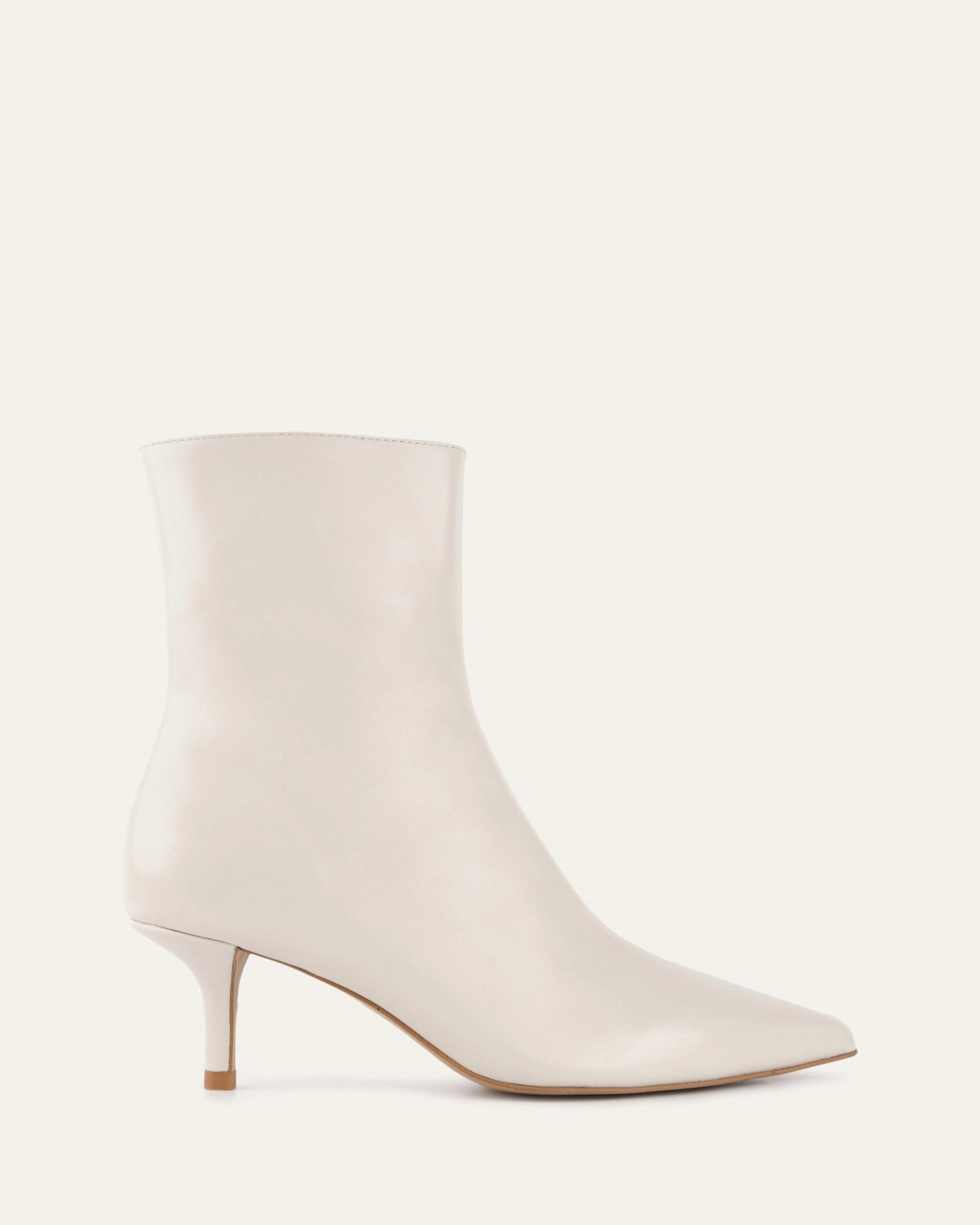 Engineered Profile Winnie Mid Ankle Boots Off White Leather