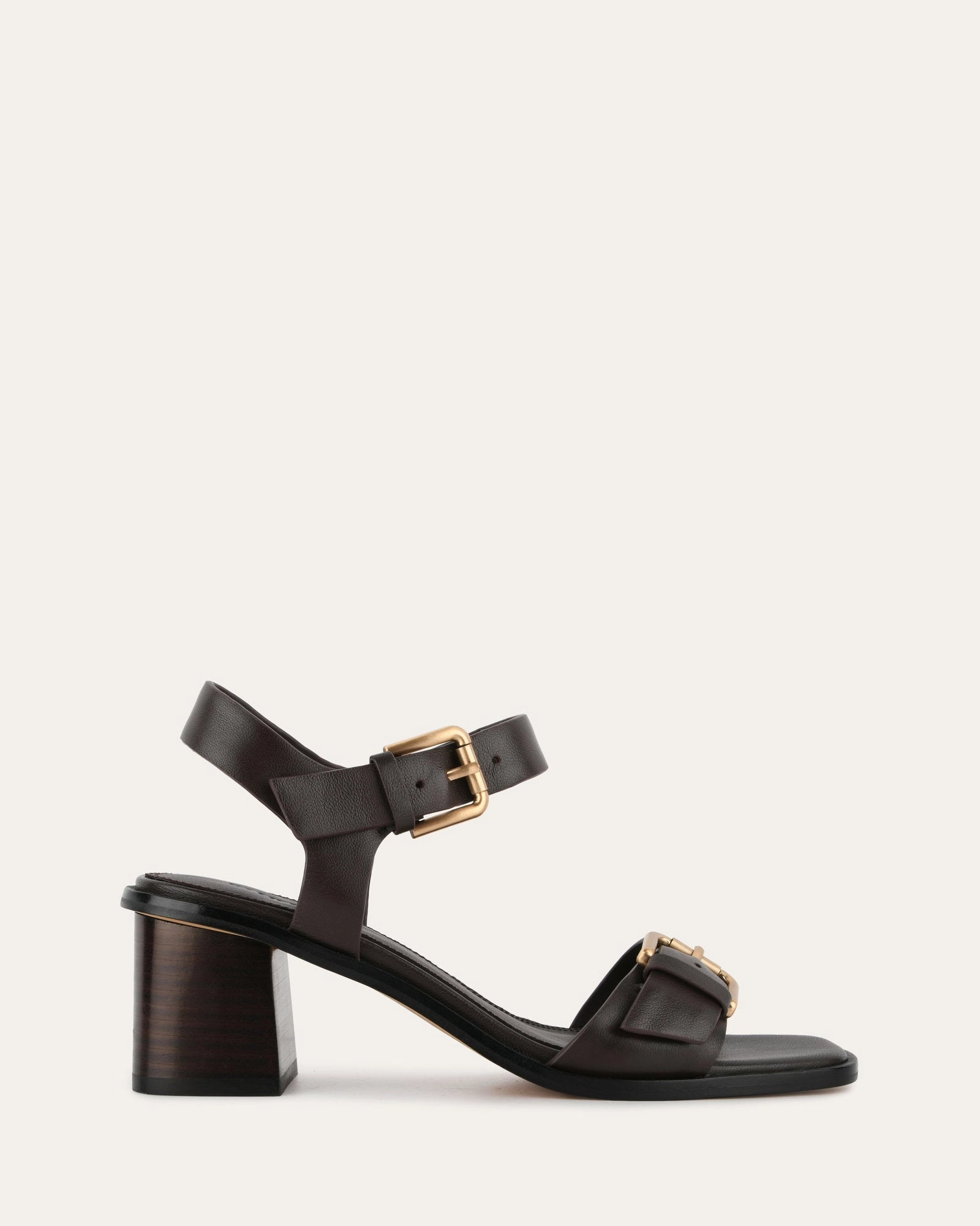 Winona Mid Heel Sandals Cacao Leather Fresh Silhouette