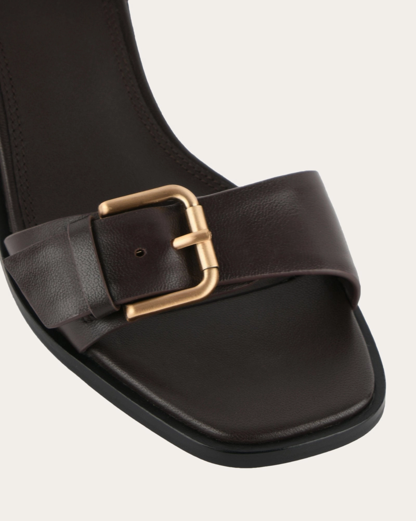 Crafted Flow Winona Mid Heel Sandals Cacao Leather