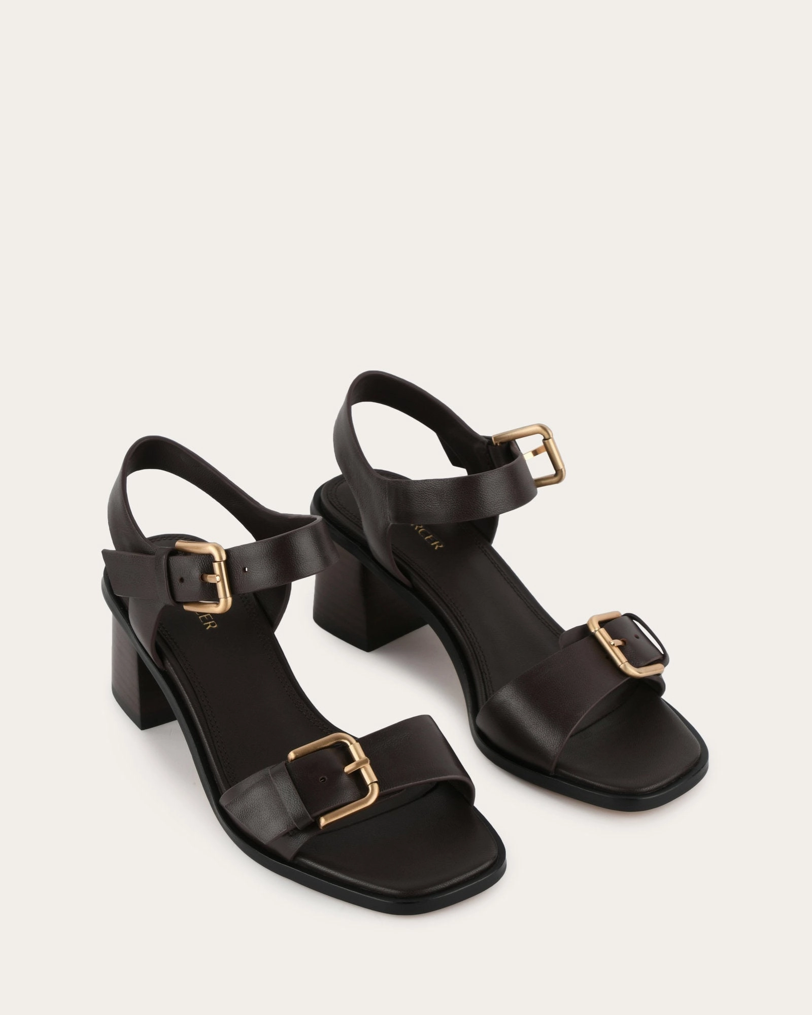 Wear Anywhere Modern Pattern Winona Mid Heel Sandals Cacao Leather