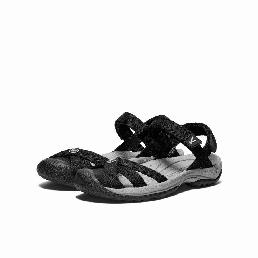 Women'S Bali Strap Sandal  |  Black/Alloy Shaped For Flow Ease-Forward Fit