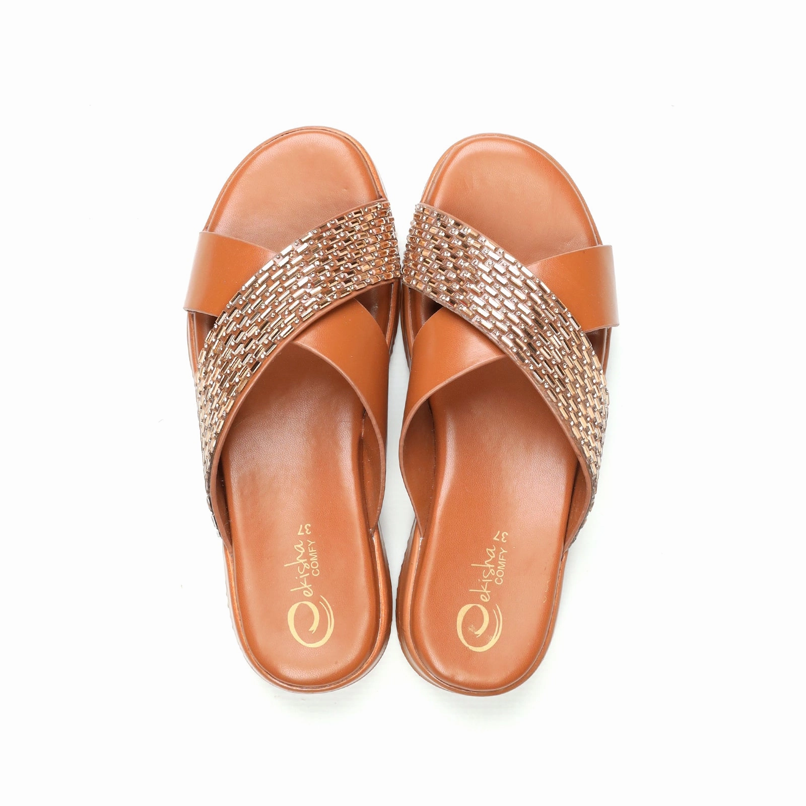 Quiet City Style Effortless Fit Women'S Cross-Strap Slippers