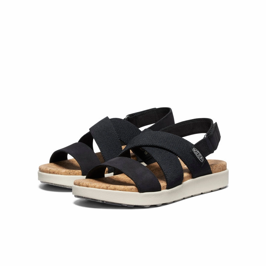 Women'S Elle Criss Cross Sandal  |  Black/Birch Your Fit System