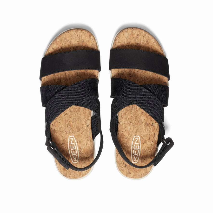 Daily Clarity Women'S Elle Criss Cross Sandal  |  Black/Birch