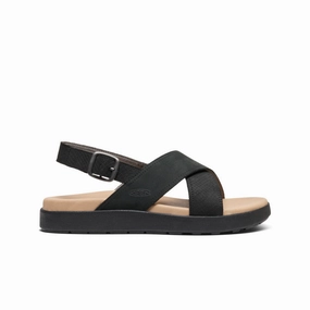 Women'S Elle Luxe Cross Strap Sandal  |  Black/Black Form-Focused
