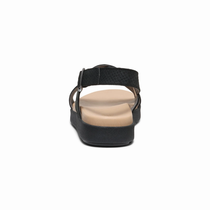 Women'S Elle Luxe Cross Strap Sandal  |  Black/Black Curated City
