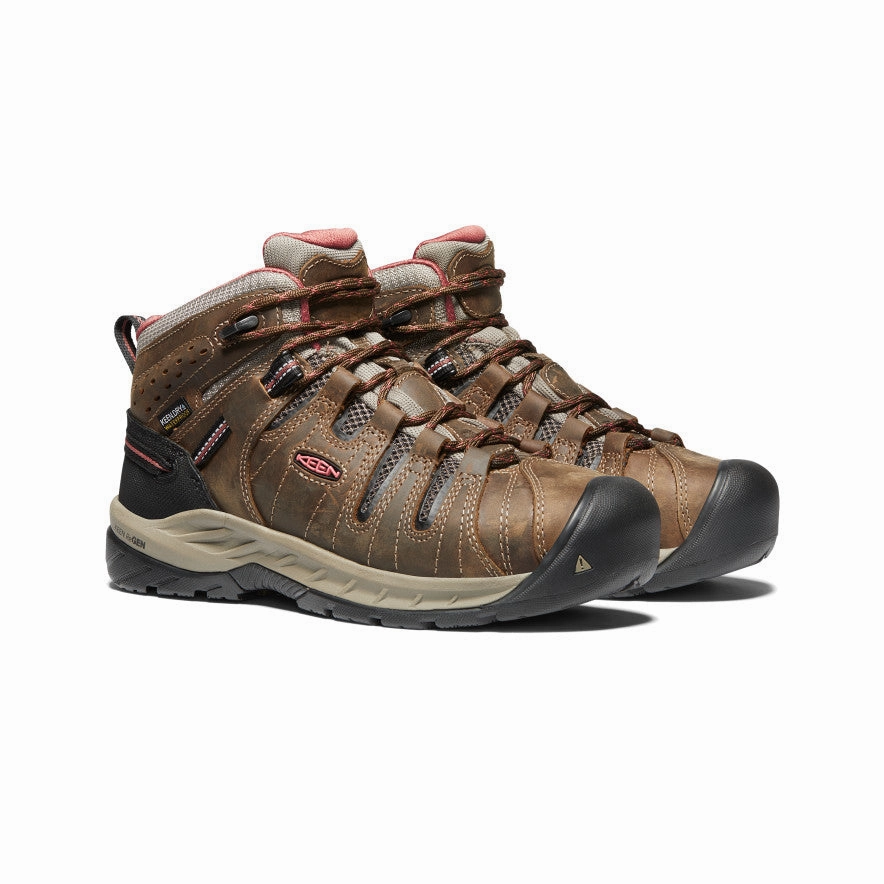 Women'S Flint Ii Waterproof Boot (Soft Toe)  |  Cascade Brown/Brick Dust Living Flow Fluid-Form Design