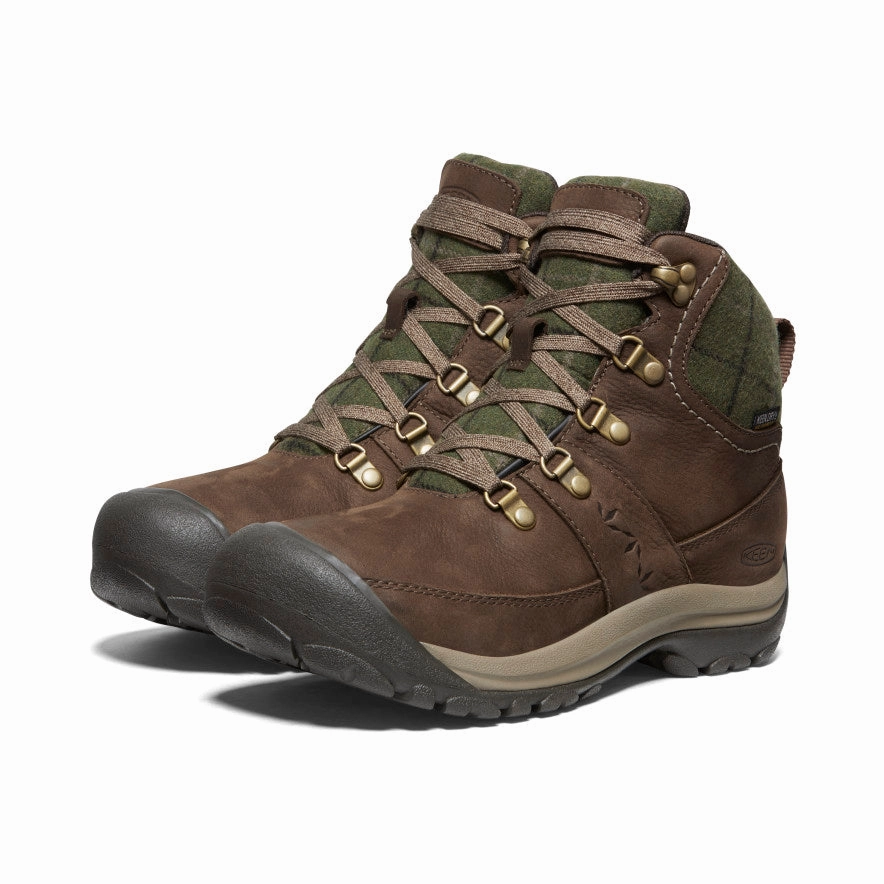 Cool Confidence Women'S Kaci Iii Winter Waterproof Boot  |  Dark Earth/Green Plaid