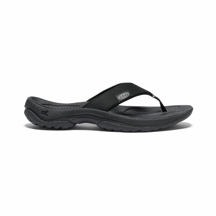 Engineered To Adapt Style Without Noise Women'S Kona Leather Flip-Flop  |  Black/Vapor