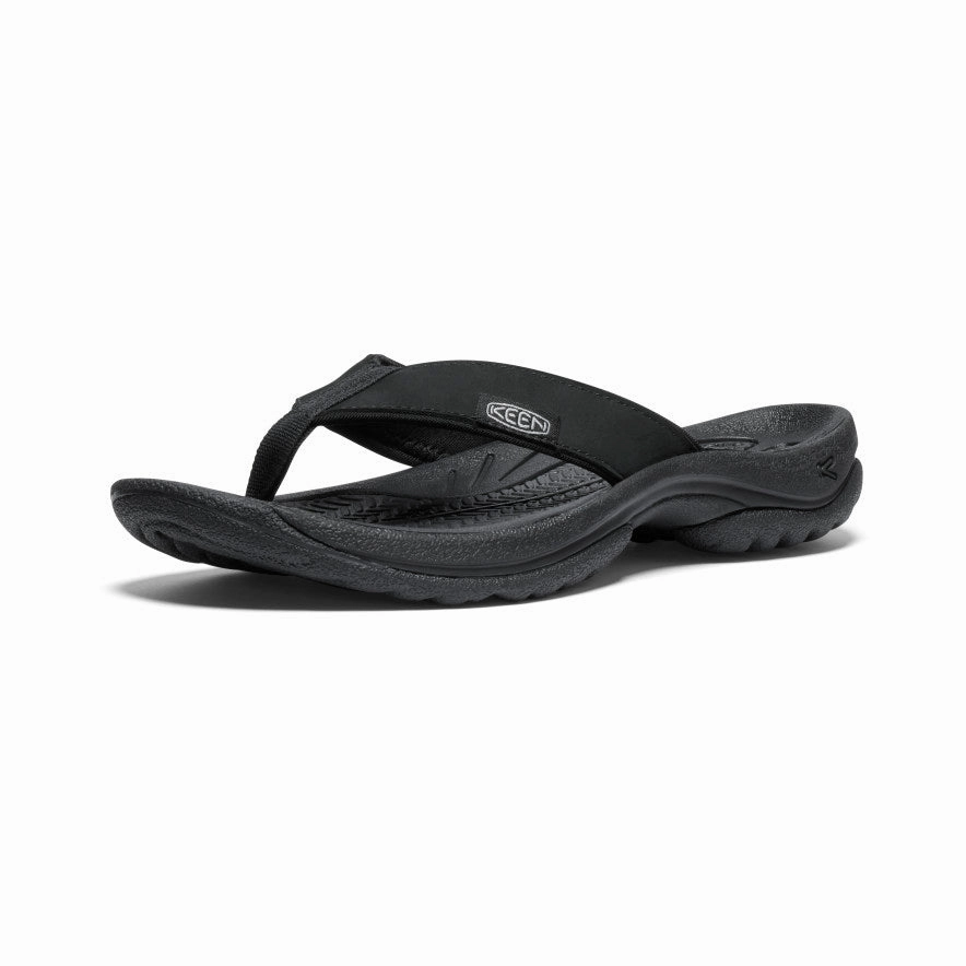 Women'S Kona Leather Flip-Flop  |  Black/Vapor Cool In Motion Your Daily System