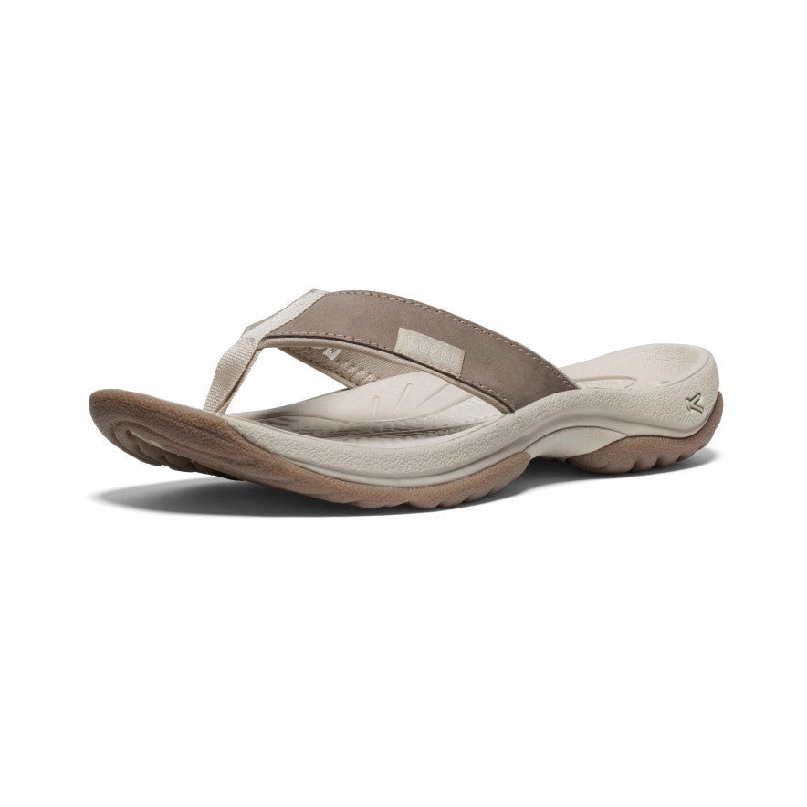 Easy Motion Future-Ready Women'S Kona Leather Flip-Flop  |  Brindle/Silver Birch