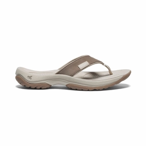 Layer-Easy Women'S Kona Leather Flip-Flop  |  Brindle/Silver Birch
