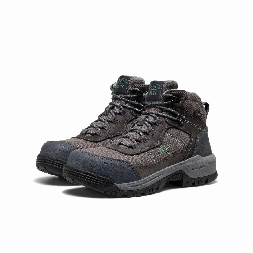 Women'S Skokie Waterproof Work Boot (Carbon Toe)  |  Magnet/Black Edge And Ease
