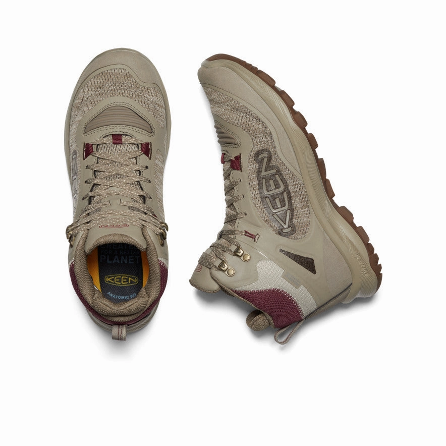 Crafted In Flow Women'S Terradora Flex Waterproof Hiking Boot  |  Plaza Taupe/Windsor Wine