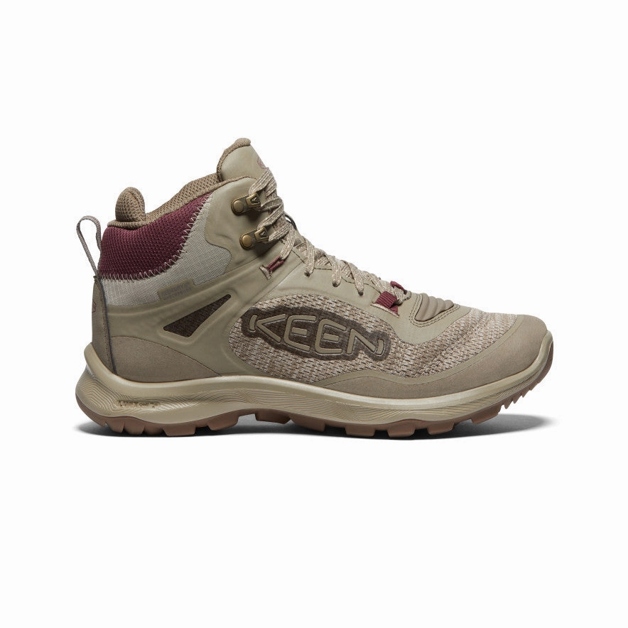 Streamlined Pieces Movement Reimagined Women'S Terradora Flex Waterproof Hiking Boot  |  Plaza Taupe/Windsor Wine