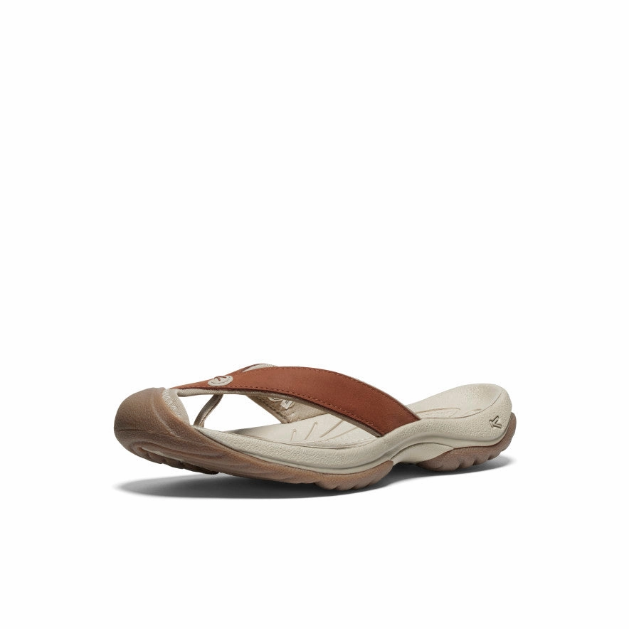 Everyday Ease Minimal Mood Women'S Waimea Leather Flip-Flop  |  Sorrel Horse/Plaza Taupe