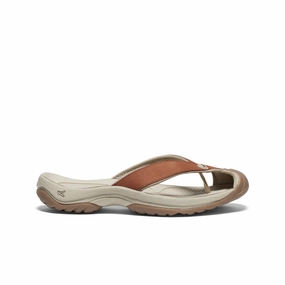 Sleek Mindset Hybrid Life Women'S Waimea Leather Flip-Flop  |  Sorrel Horse/Plaza Taupe