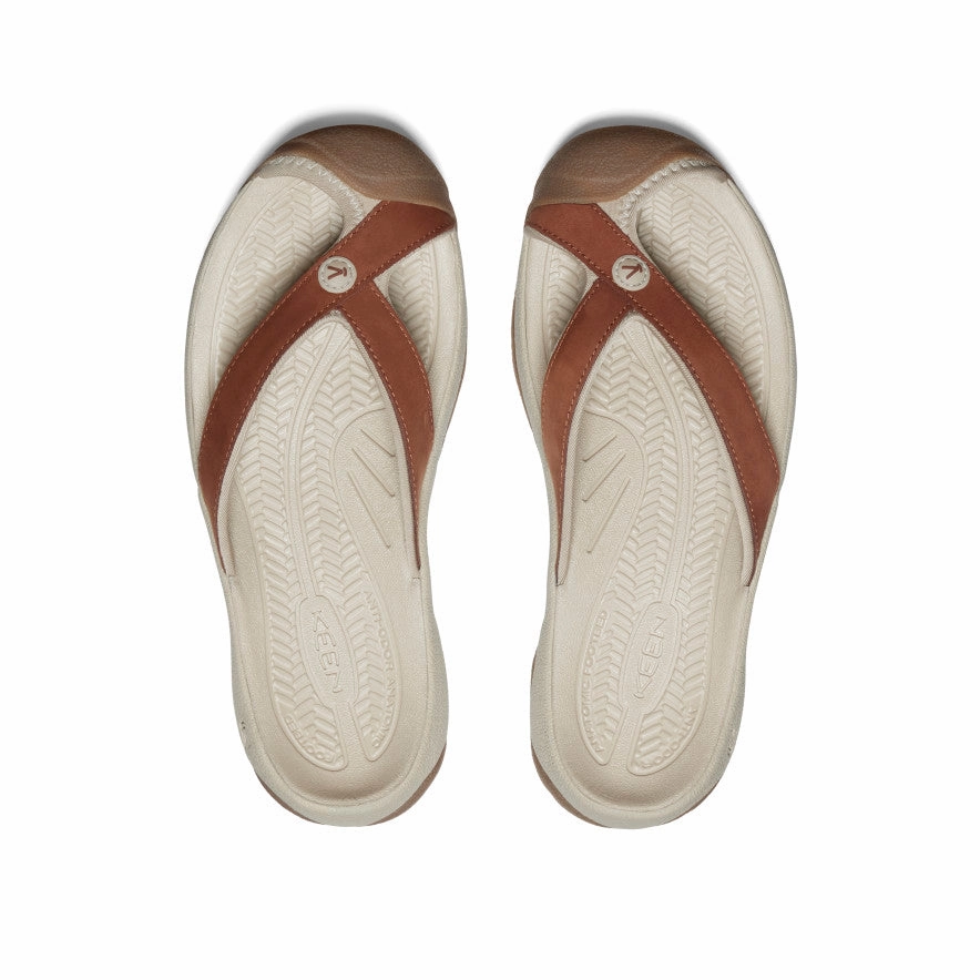 Everyday Dynamism Women'S Waimea Leather Flip-Flop  |  Sorrel Horse/Plaza Taupe