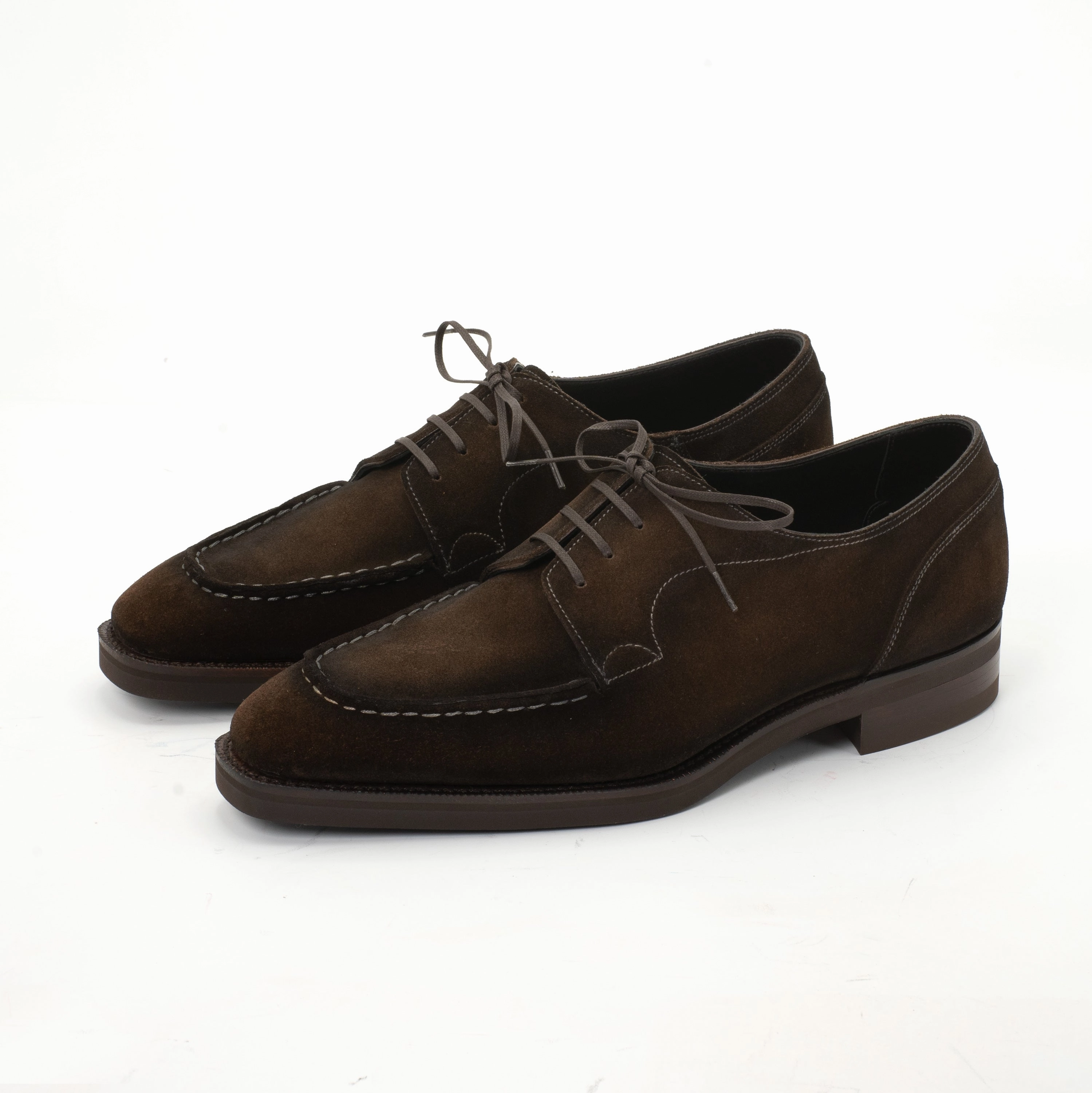 Adapt Daily Clean Profile Xavier Moc Toe Derby Shoes Mto - Chocolate Suede