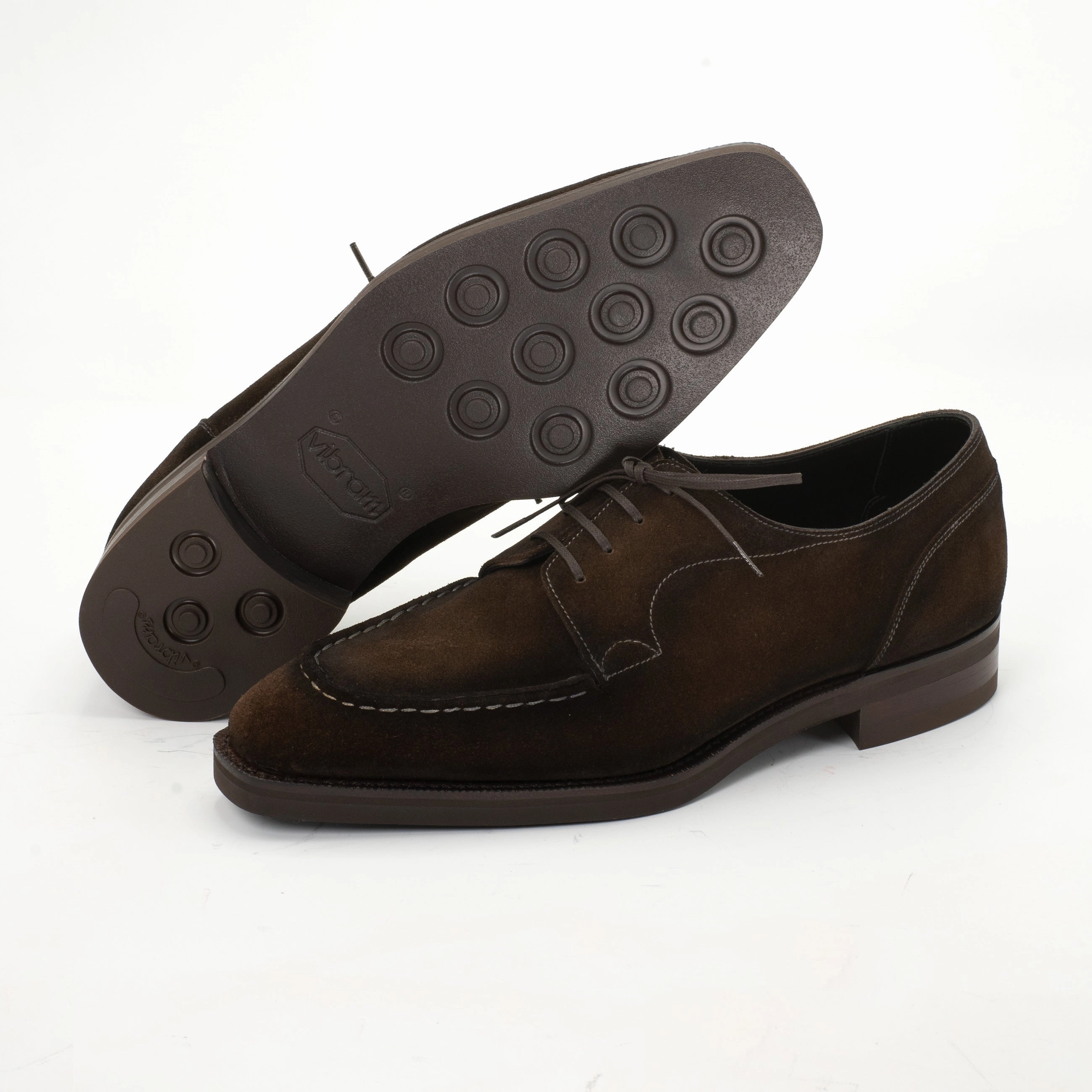 City Uniform Xavier Moc Toe Derby Shoes Mto - Chocolate Suede