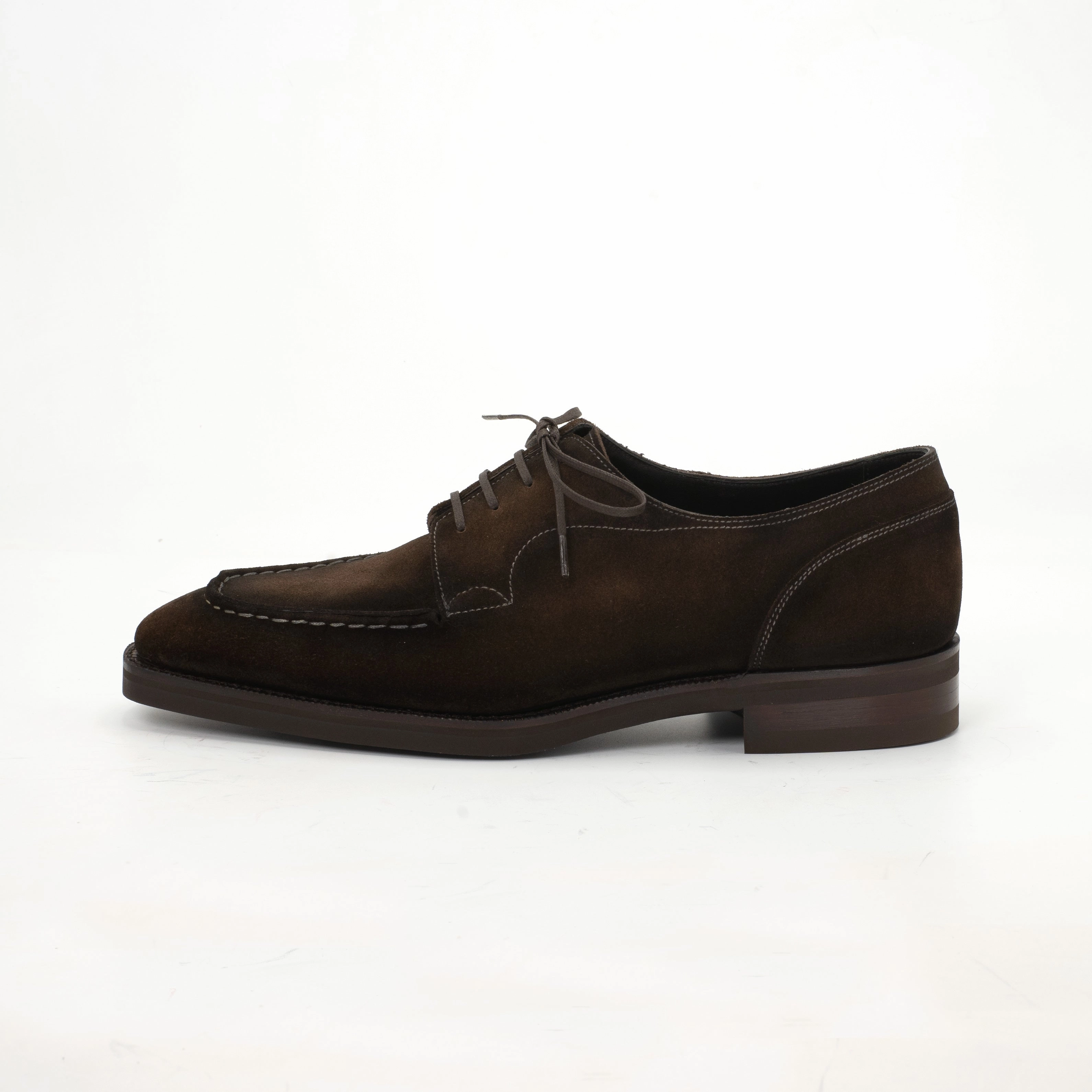 Motion Living Xavier Moc Toe Derby Shoes Mto - Chocolate Suede