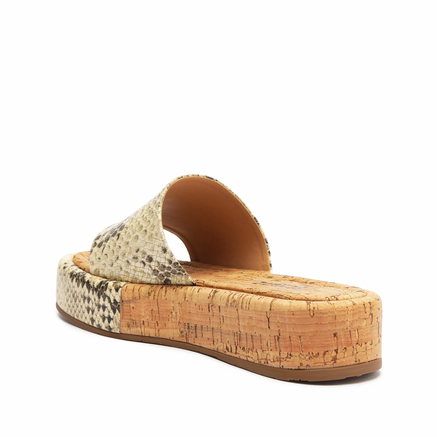 Yara Snake-Embossed Leather Sandal Quiet Attitude