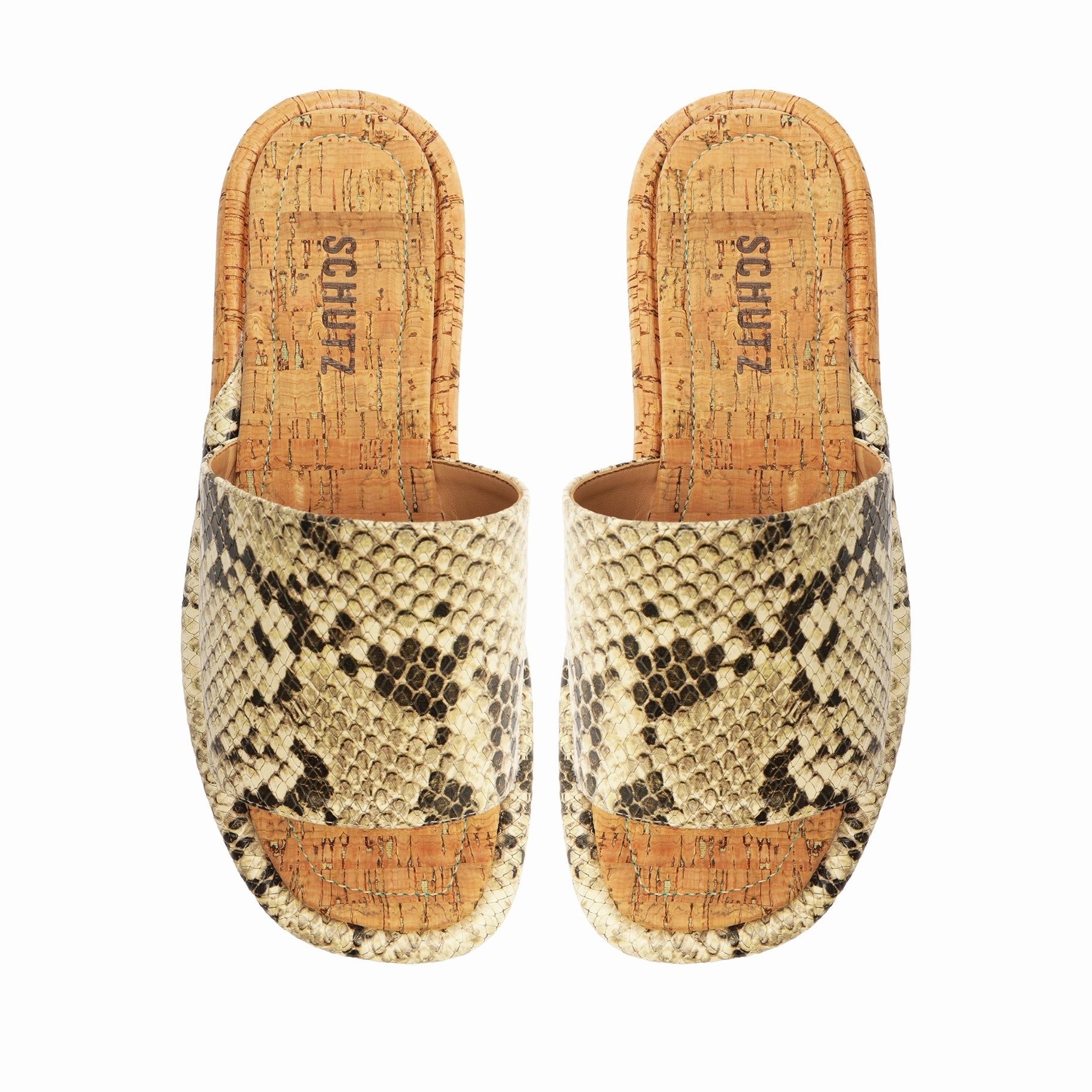 New Wave Fit Yara Snake-Embossed Leather Sandal