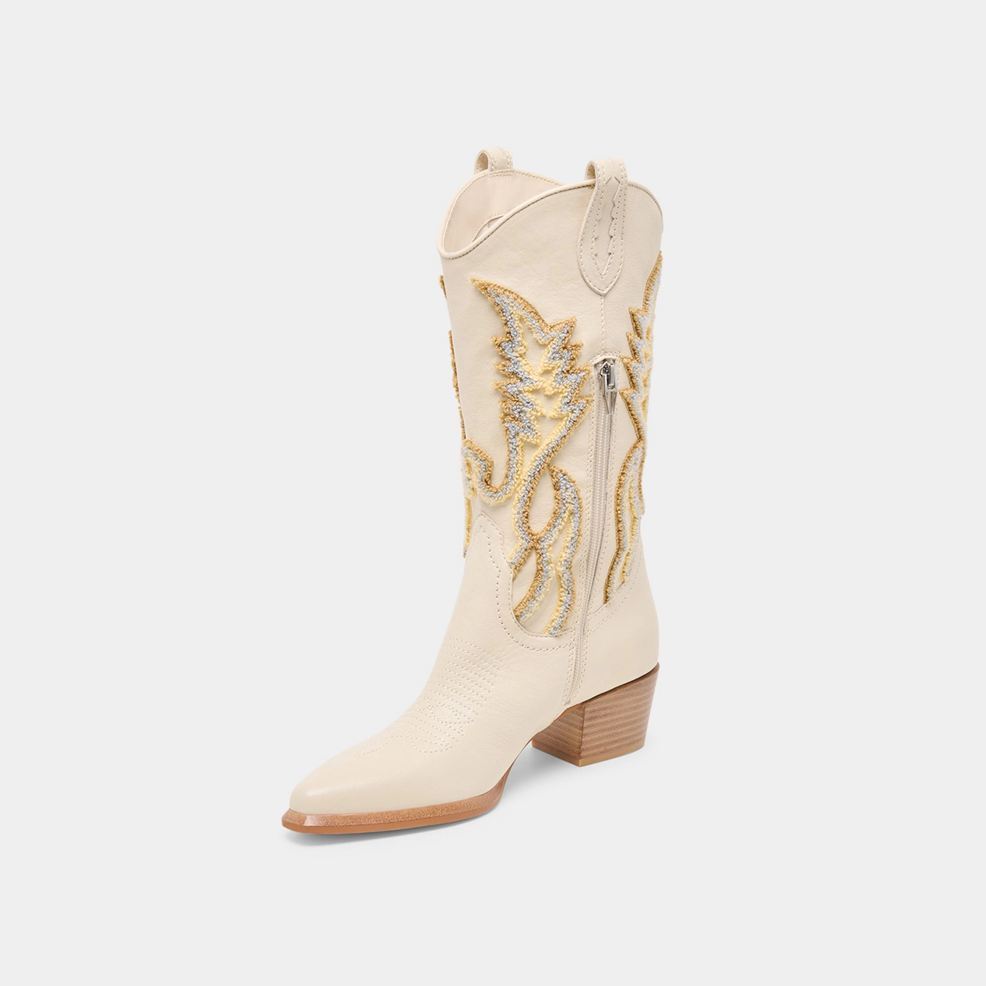 Vila Boots Ivory Leather Motion-Wear Daily