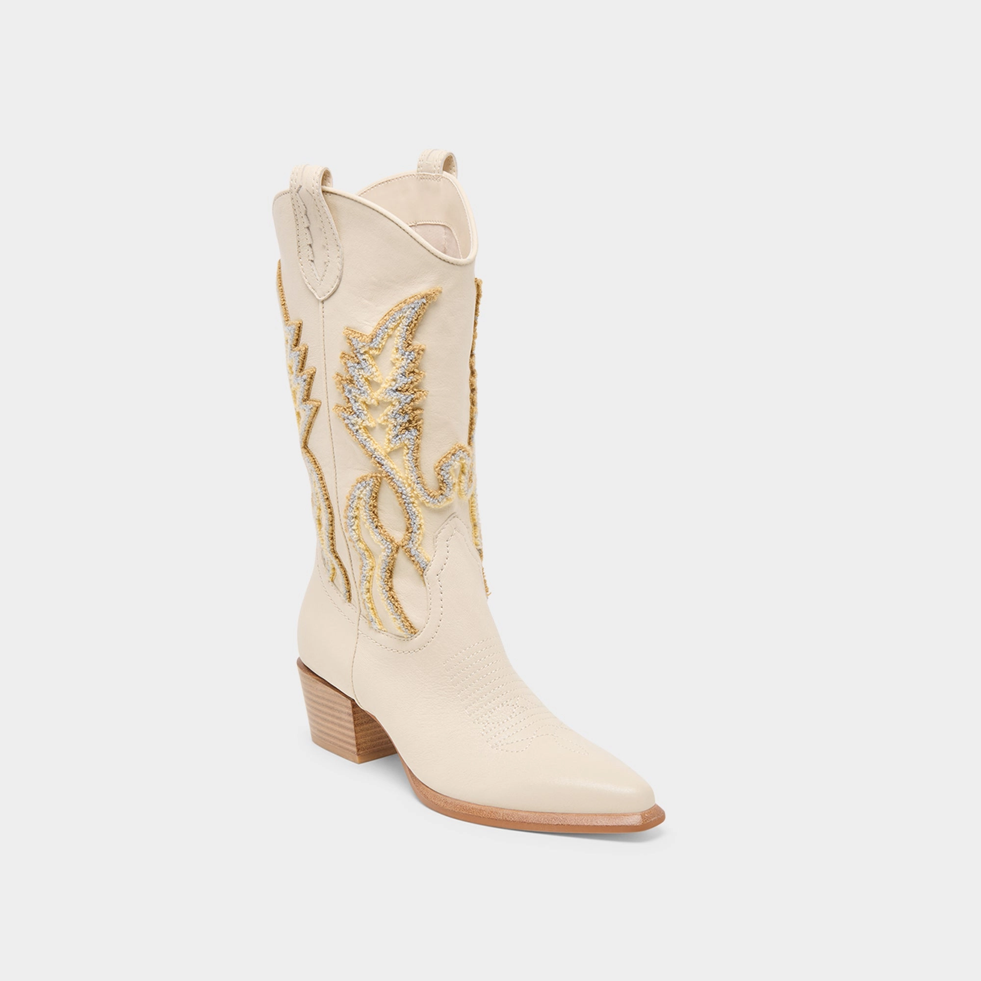 Cool Crafted Vila Boots Ivory Leather